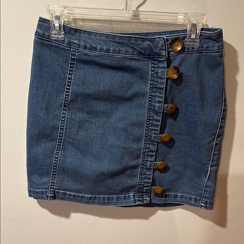 Free People women’s Denim Button-Up Skirt